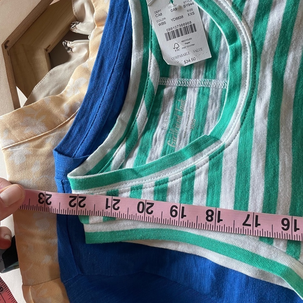 J. Crew Green & White Stripe Tank - Picture 5 of 6